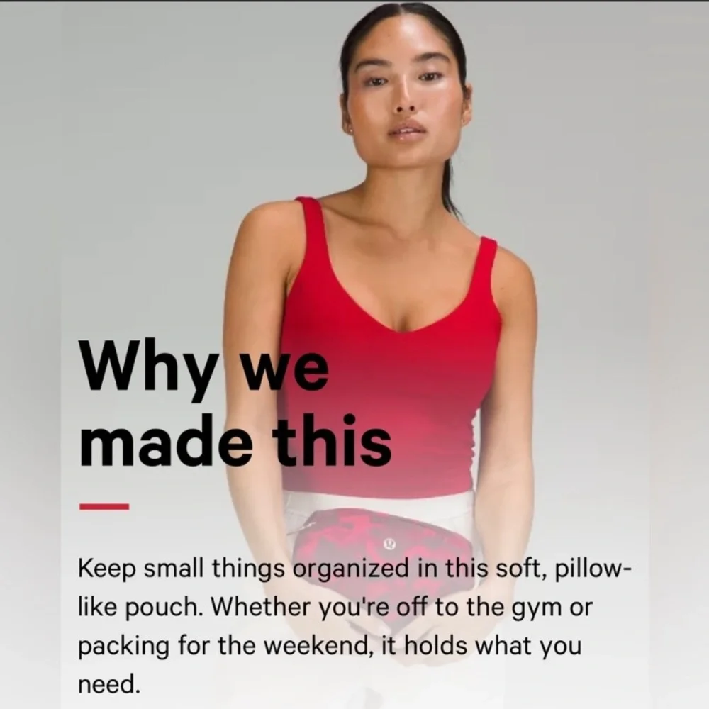 SOLD! Lululemon Athletica New Year Feeling Ready Mini Zip Pouch Red Camouflage - Picture 13 of 16